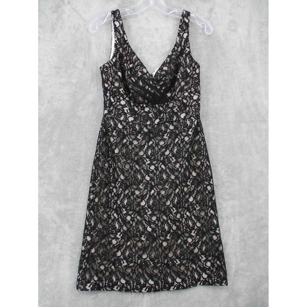 White House Black Market Dress Womens Size 4 Floral Lace Whimsigoth Bodycon Vamp
